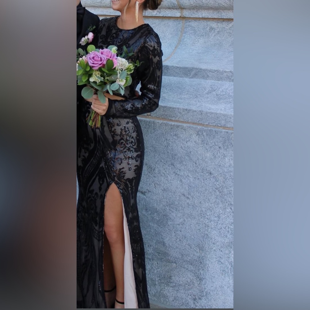 Black Sequin Prom Dress